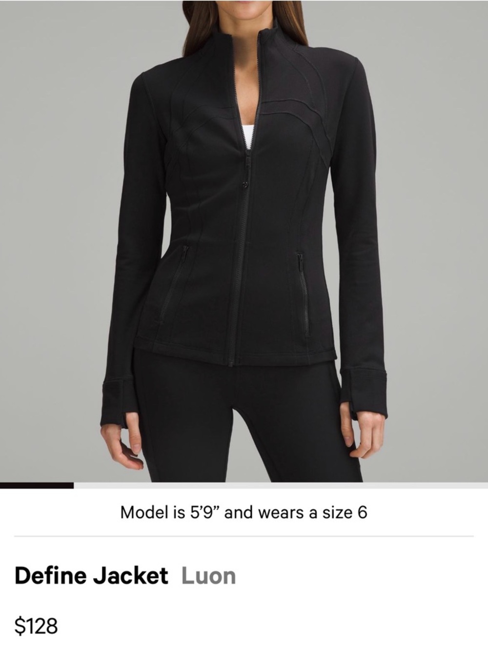 lululemon athletica Black Define Jacket - Fitted Zip Utility